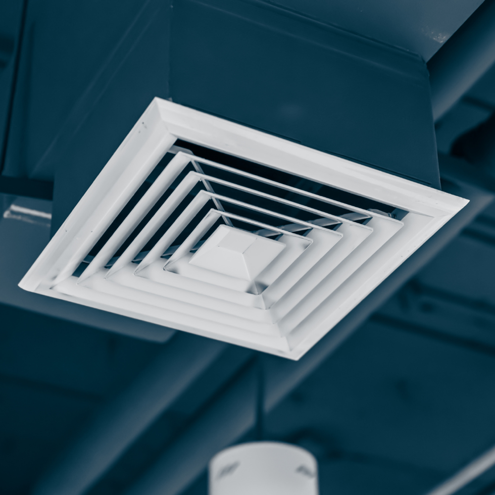 Difusor de aire acondicionado instalado en plafón